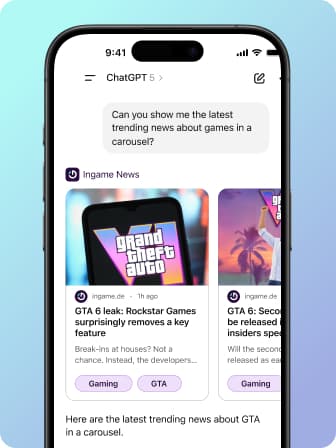 News Carousel on iPhone